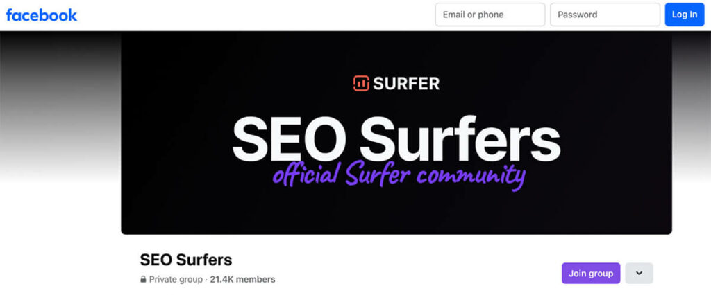 SEO Surfers Facebook Group