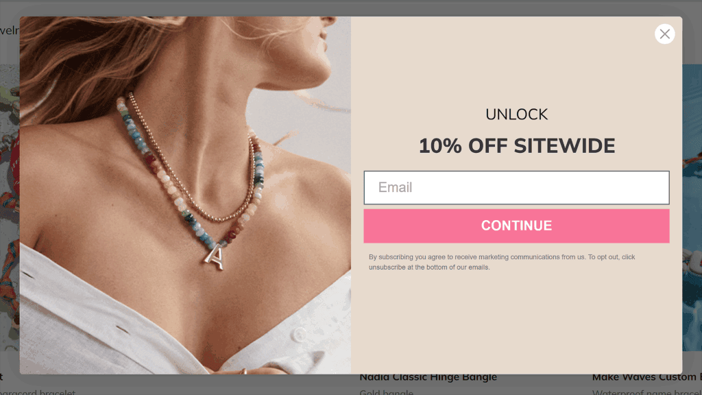 BaubleBar – Exit intent popups