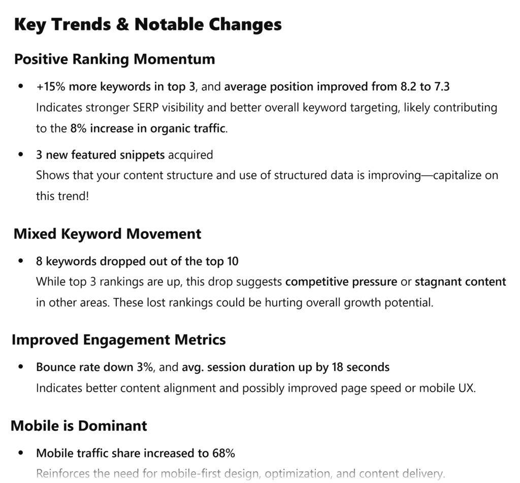 ChatGPT – SEO Performance Trends & Recommendations – Prompt