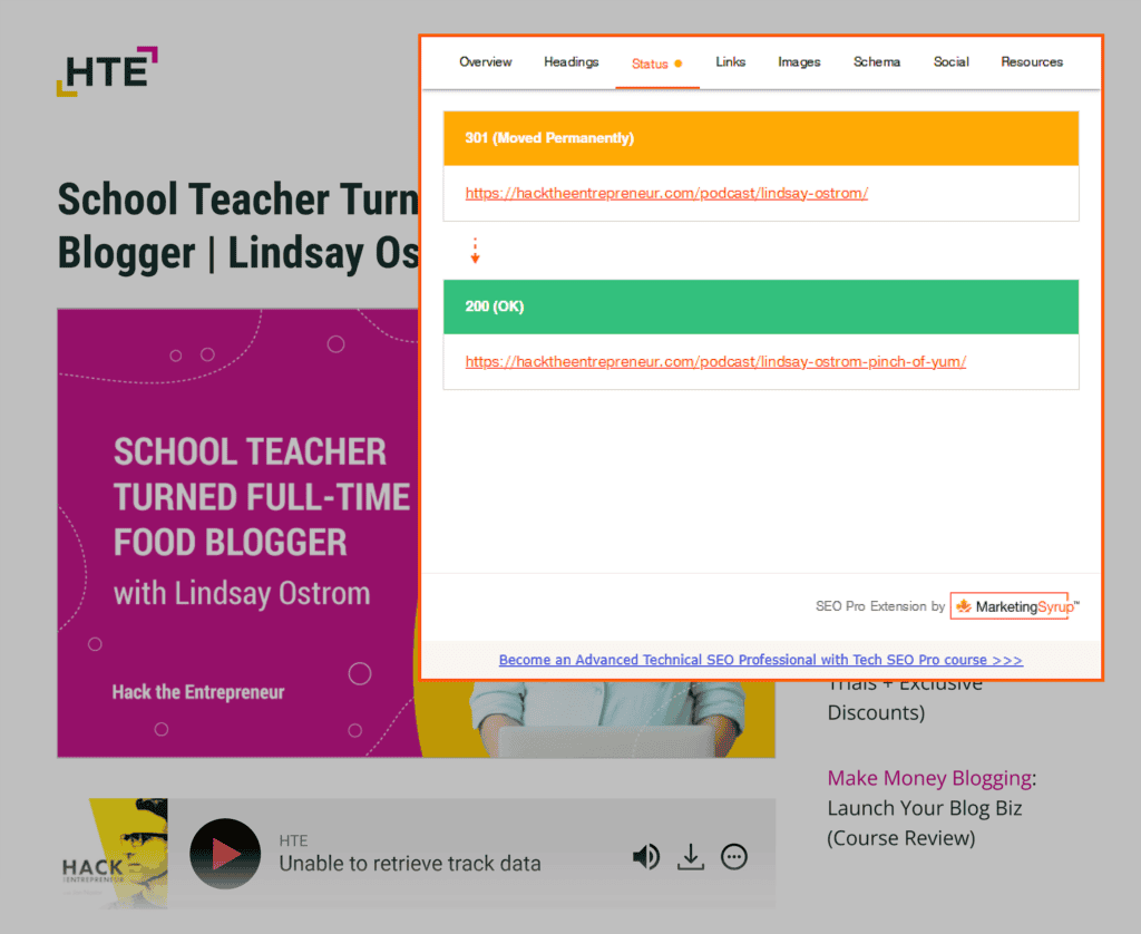 Hack the entrepreneur – 301 redirect
