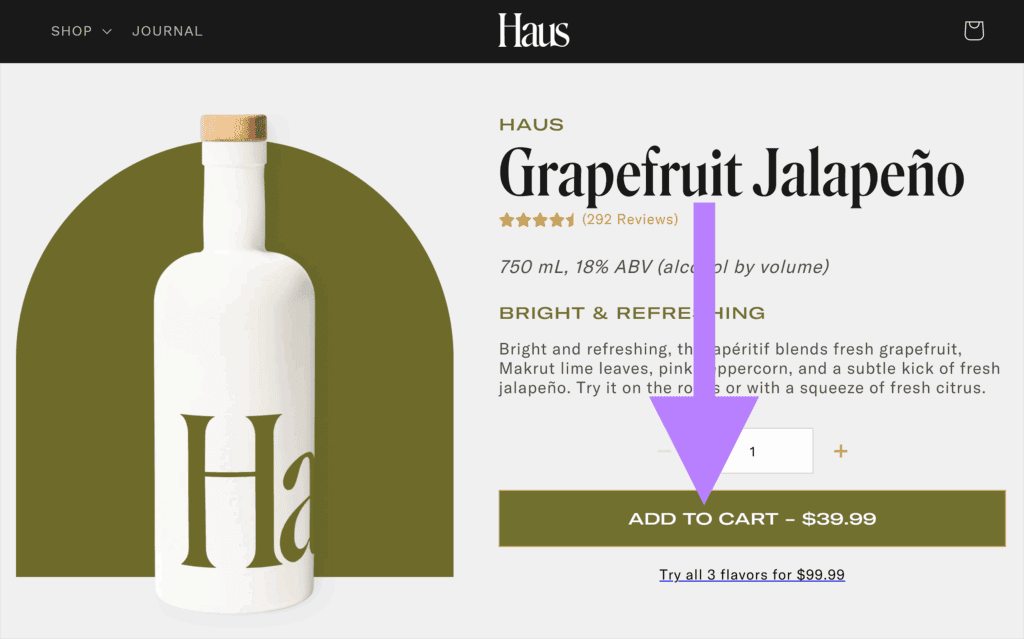 Haus – Add to chart button