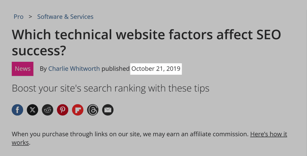 TechRadar – Post date